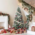 thumbnail image 2 of Ourlova Christmas Tree 7.5 FT Prelit Pine Artificial 1042 Tips 550 LED Lights Easy Assembly Foldable Stand PVC Home Office Party Holiday Decoration, 2 of 6
