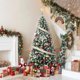 thumbnail image 5 of Qinaqin 7.5 FT Prelit Artificial Christmas Tree cm de Anchoarm Blanco Lights Mediano Redondo Pinecone Profundidadcoration Plegable Soporte con On/Off Foot Pedal para Alturaoliday de, 5 of 6