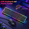 thumbnail image 2 of Gaming Keyboard and Mouse Combo, RGB Backlit Wired Keyboard with Full-Size, Quiet Typing, Anti-Ghosting, PC Keyboard Mouse Set 6400 DPI for Windows Laptop (Black), 2 of 9