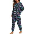 thumbnail image 4 of HELLHERO Halloween Pajama Set for Women Ghost Pumpkin Printed Sleepwear Soft 2 Piece Pjs Set Spider Web Printed Loungewear with Pockets, S, 4 of 5