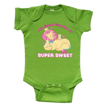 

Inktastic My Great Grandpa Is Super Sweet Cotton Candy Lions Gift Baby Boy or Baby Girl Bodysuit