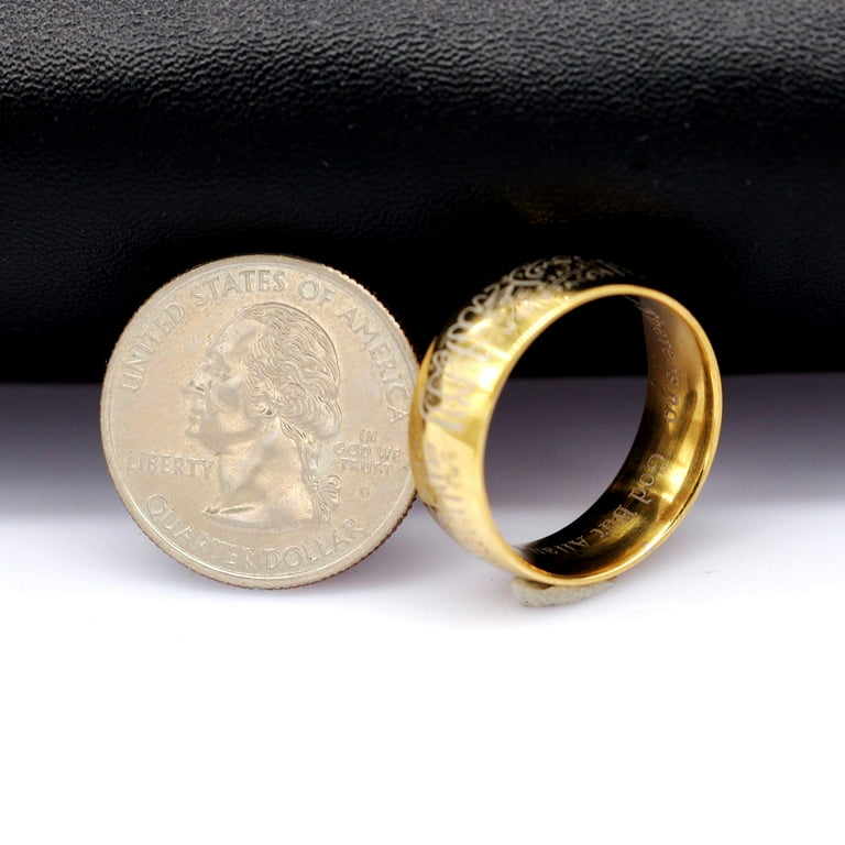 Uloveido Muslim Allah Engraved Shahada Gold Plated Stainless Steel