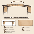 thumbnail image 4 of YODOLLA 11.8ft X 9.3ft Pergola Kit Aluminum Frame Gazebo &Canopy Cover Beige, 4 of 6