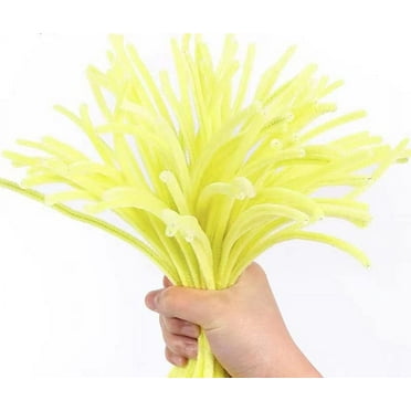 Yellow Pipe Cleaners, 100psc Pipe Cleaners Craft Supplies, Chenille Stems, Pipe Cleaners for Crafts, Art and Craft Supplies