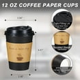thumbnail image 2 of Lamosi Disposable Paper Cups with Lids 12 oz, To Go Hot Cups, Sleeve, Black 500 Count Insulated, 2 of 9