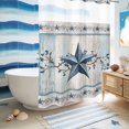 thumbnail image 5 of No Hook Shower Curtain, Texas Star Blue Shower Curtains for Bathroom with See Through Top Window, Farmhouse Country Branches Wooden Grain Waterproof & Washable Bath Curtain 60"x72", 5 of 9