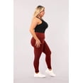 thumbnail image 2 of High Waist Diamond Honeycomb Textured Butt Scrunch Sports Leggings With Pockets - Firebrick, 2 of 11