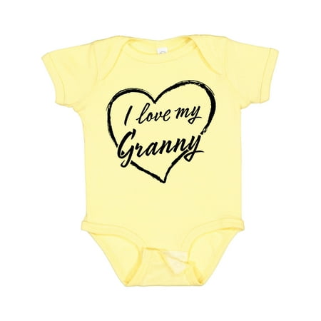 

Inktastic I Love My Granny in Black Chalk Heart Gift Baby Boy or Baby Girl Bodysuit
