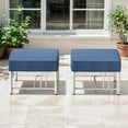thumbnail image 3 of Opohoro Outdoor Patio Ottomans Set of 2, with 5" Thick Cushions, Blue, 3 of 7