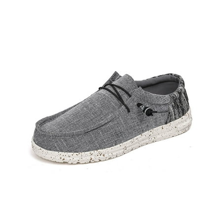 

Sanviglor Men s Flats Flat Canvas Shoes Slip On Loafers Work Lightweight Breathable Sneakers Soft Comfort Casual Shoe Gray 8