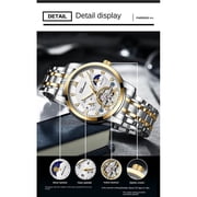 EXPLOJOY Luxury Automatic Watch for Men – Skeleton Design, Moon Phase Display, and Luminous Features