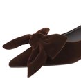 thumbnail image 5 of Women's Pumps Stiletto High Heel 3cm Pointed Toe Suede Bow Wedding Shoes for Bride Prom Party, 5 of 7