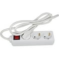 thumbnail image 3 of y 3-socket electrical power strip, multiple socket - 3-socket electrical power strip + switch, electrical power strip extension - 3P / 16A - White - Child protection, 3 of 5