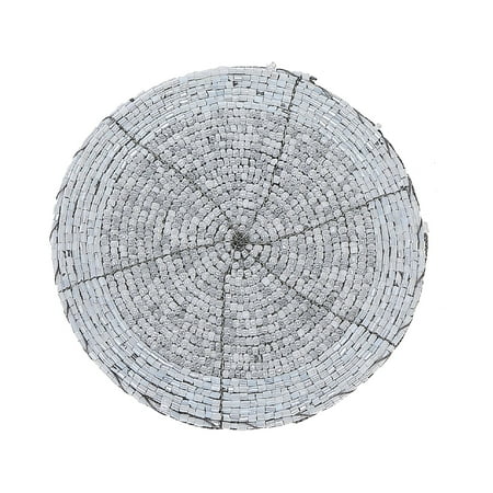 

Maison Concepts Christmas Beaded Round Coaster White - Set of 6 (4L X 4W X 2H)