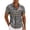 Grey, variant on Men Printed Button Down Short Sleeve Summer Beach Casual Shirt, M, Grey