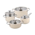 thumbnail image 4 of Juego de 4 utensilios de cocina, ollas y sartenes, olla para derretir y hervir, juego de utensilios de cocina antiadherentes, olla para cocinar en la Beige, 4 of 8