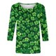 thumbnail image 5 of Xuyuer St. Patrick's Day Printed T-Shirt - Ladies' Loose Round Neck 3/4 Sleeve Top for Irish Festivals, Casual Green Themed Outfits, Seasonal Celebration Apparel & Fun Saint Patrick's Party Wear, 5 of 5