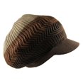 thumbnail image 4 of Knitted Cotton Rasta Slouchy Beanie Visor (Khaki/Brown/Dark Brown), 4 of 4
