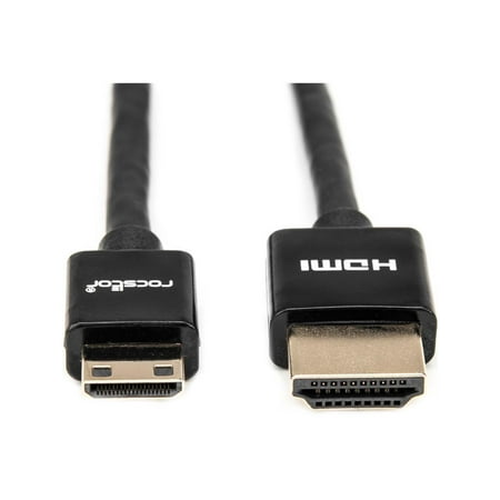 UPC: 0810606031618 | Rocstor 6ft Slim High-Speed HDMI Cable with Ethernet – HDMI to HDMI Mini M/M