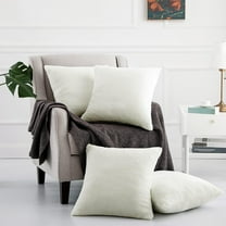 Home Soft Things Rabbit Faux-fur Throw Pillow Cover 4 Piece Set, 20" x 20", Antique White