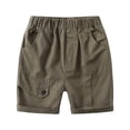 thumbnail image 5 of Boys Stretch Cotton Twill Cargo Shorts, Lightweight Pull On School Uniform Shorts with Full Elastic Waistband for Kids Years 2-8 Army Green, 5 of 8