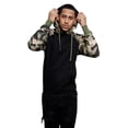 thumbnail image 4 of G-Style USA Men's Heavyweight Contrast Raglan Sleeve Fleece Pullover Hoodie Sweatshirt MH13112 - Black/Green Camo - Large, 4 of 5