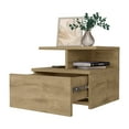 thumbnail image 6 of Macadamia 2-Tier Shelf Floating Nightstand,Natural Wood Furniture Bedroom Nightstands, 6 of 7