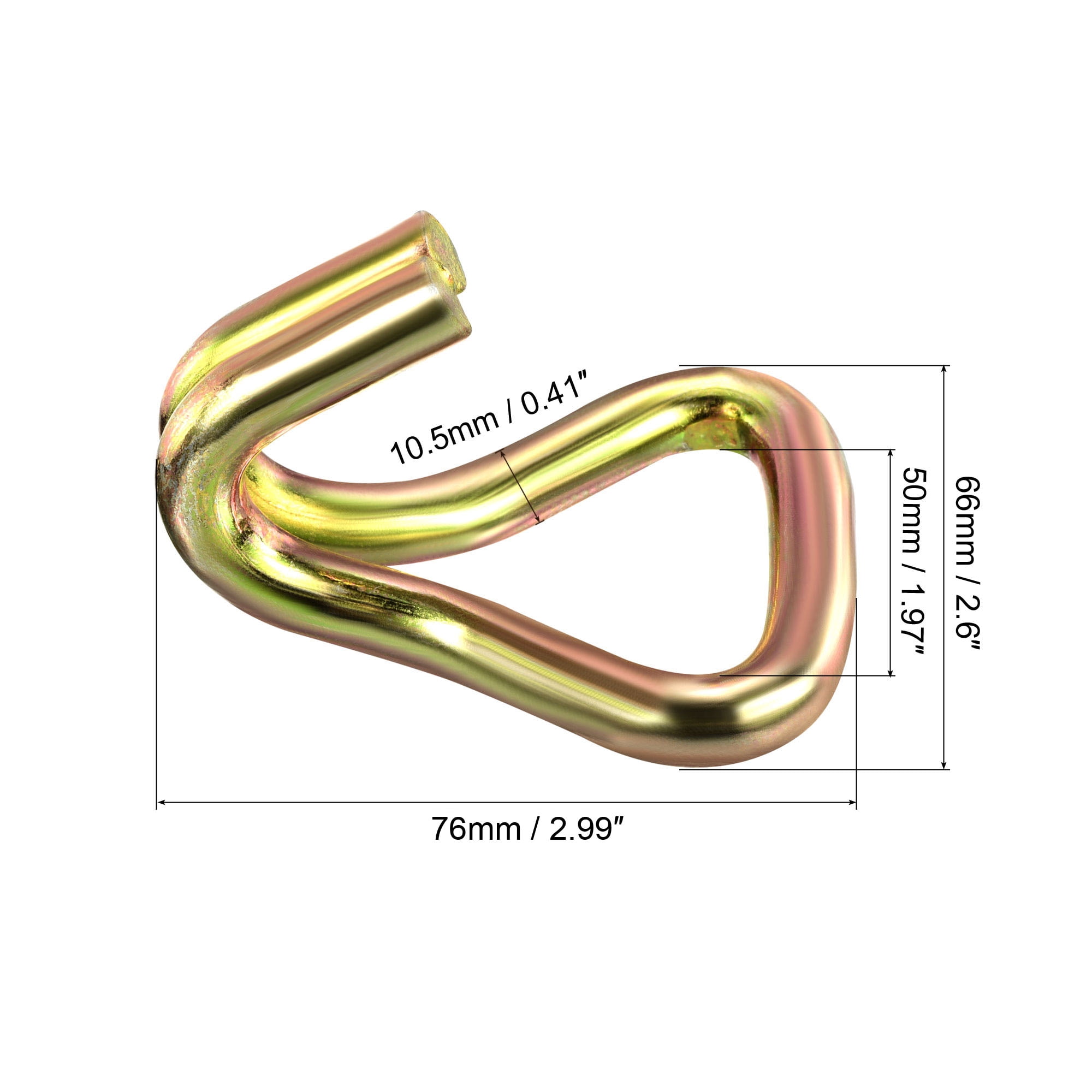 Unique Bargains Ratchet Double J Strap Hook for Tie Down Strap 76x66mm