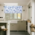 thumbnail image 2 of Blue Floral Valances 54" W x 18" L - Blue and White French Country Rustic Floral Kitchen Curtains Valance for Windows Rod Pocket Blue Floral Kitchen Decor Decorations, 2 of 5