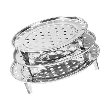 Fiocias 3 Pieces Steaming Tray 3 Layer Multi Functional Steamer Rack for Pressure Cooker