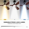 thumbnail image 5 of NOPAARD 52 Inch Smart Wood Ceiling Fan with Light, Ceiling Fans with Remote, Wifi Alexa and App Controls, Reversible Blades, Quiet DC Motor, Timing, High CFM, Dimmable LED Light, Red Walnut, 5 of 7