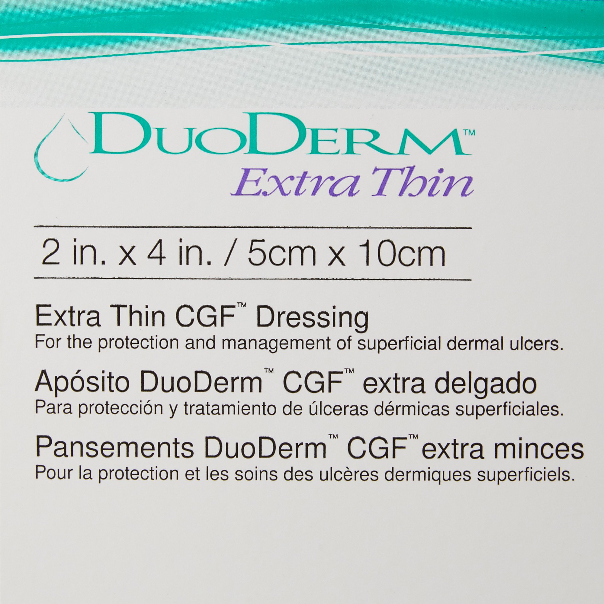 Convatec DuoDERM Extra Thin 2"x4" Hydrocolloid Sterile Dressing, 20ct Box, Latex-Free