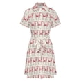 thumbnail image 5 of Strawberry Cow Womens Shirt Dresses Women'S Short Sleeve Dress Turn-Down Collar Dress A Line Casuall Dress Oversize(XS-6XL), 5 of 7