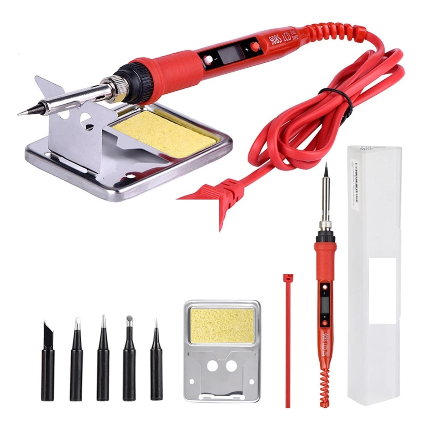 80W LCD Electric Soldering iron 908S Adjustable Temperature Soldering iron With quality soldering Iron Tips and kits ,Precise Temperature Adjustment