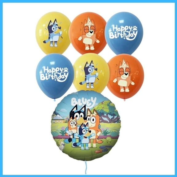 Bluey Balloons Birthday Bouquet- Party Theme 8 Pcs