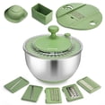 thumbnail image 1 of Centrifugadora de ensalada SUSTEAS de acero inoxidable de 4,25 qt con 5 cuchillas, 1 of 8