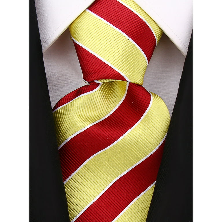 Scott Allan Mens Striped Necktie - Red and Black