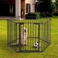 thumbnail image 4 of Jaxpety Fireplace Fence Safety Fence 6 Panel Hearth Gate Pet Gate Guard Metal Plastic Screen, Black, 4 of 10