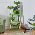 thumbnail image 7 of Yaheetech 62"H Multi Level Cat Tree Tower with Condos, Foam-Padded Perches, Green, 7 of 7