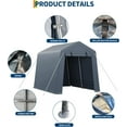 thumbnail image 7 of Portable Outdoor Storage Shed with Roll-Up Zipper Door & Vents, 240G Heavy-Duty Shelter Waterproof PE Tarp, UV-Resistant Carport for Motorcycle, Firewood, Tools, 7 of 7