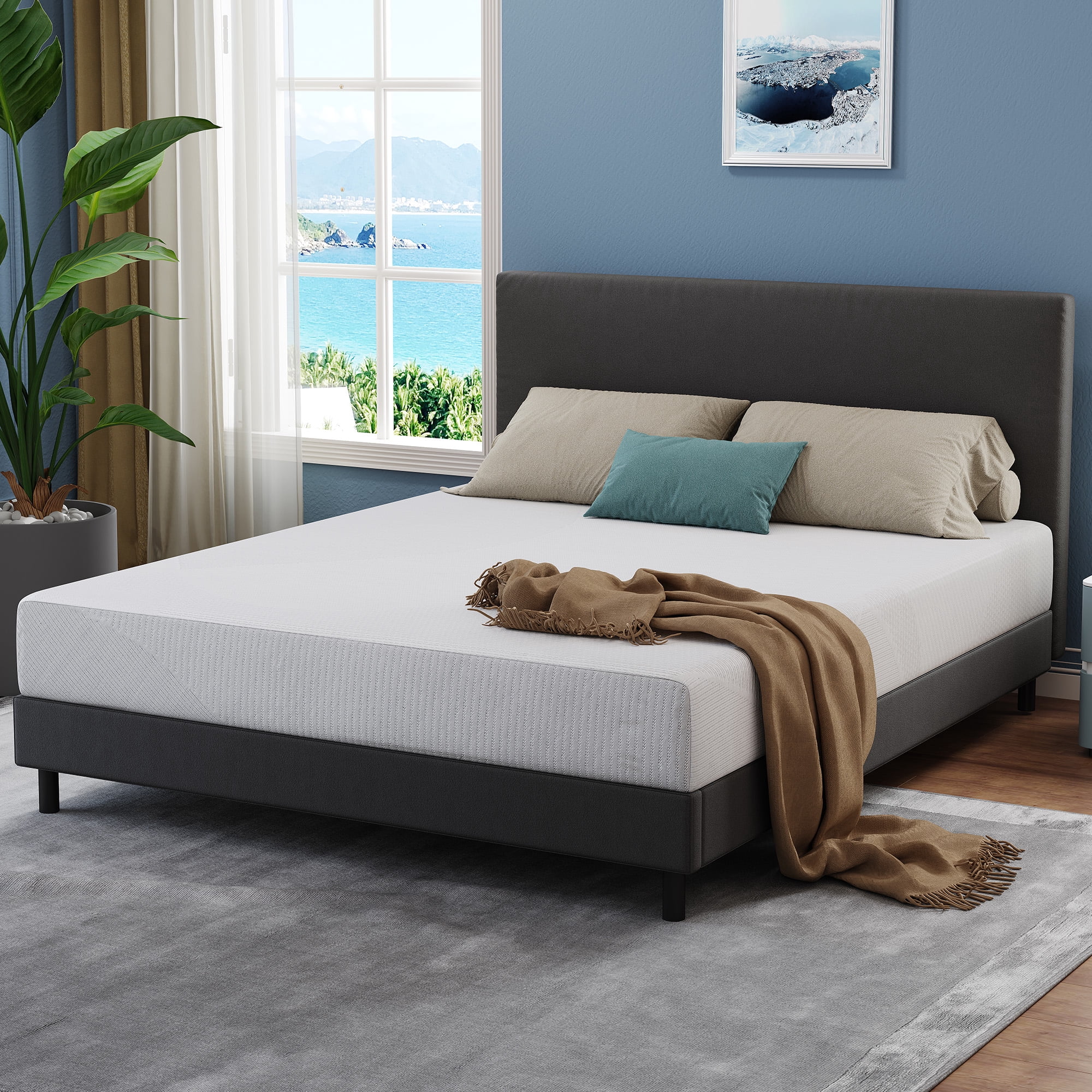 Sailvan Twin Mattress Topper in a Box, Twin Bed Mattress Topper 8 inch, Memory Foam Mattress Topper Twin, with Washable Cover, for Pressure Relief, White