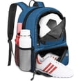 thumbnail image 1 of HAOAN Soccer Bag Waterproof Design Basketball Bag External Pockets Basketball Backpack Blue, 1 of 2
