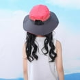 thumbnail image 6 of Ponytail Sun Bucket Hats for Girls Kids UV Protection Foldable Mesh Wide Brim Hiking Beach Fishing Summer Safari, 6 of 9
