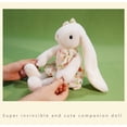 thumbnail image 4 of 13.78 Inch Easter Bunny Stuffed Animals with Clothes & Bow, Safe Material Soft Washable Stuffed Bunny, Cute Plush Toy Rabbit Easter Decoration Birthday Gift, 4 of 11
