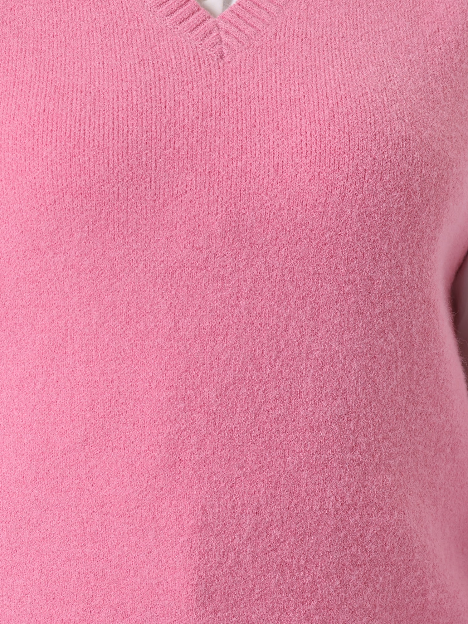 DARING DIVA Women's Plus Size V Neck Knit Sweater Vest 3X Pink