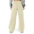 thumbnail image 6 of Coorders Women's Oversized Drawstring Fleece sweatpants, Women Elastic Waistband Fall Pants,Women's Size Beige,Size L, 6 of 6