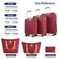 thumbnail image 5 of NiceTravel 5-Piece Luggage Set, Hard Shell Suitcases with Spinner Wheels,TSA Lock,Travel Tote Bag & Cosmetic Pouch, Red, 5 of 6