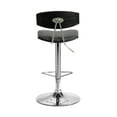 thumbnail image 5 of Erik Adjustable Brown Faux Leather Swivel Barstool with Chrome Base, 5 of 7