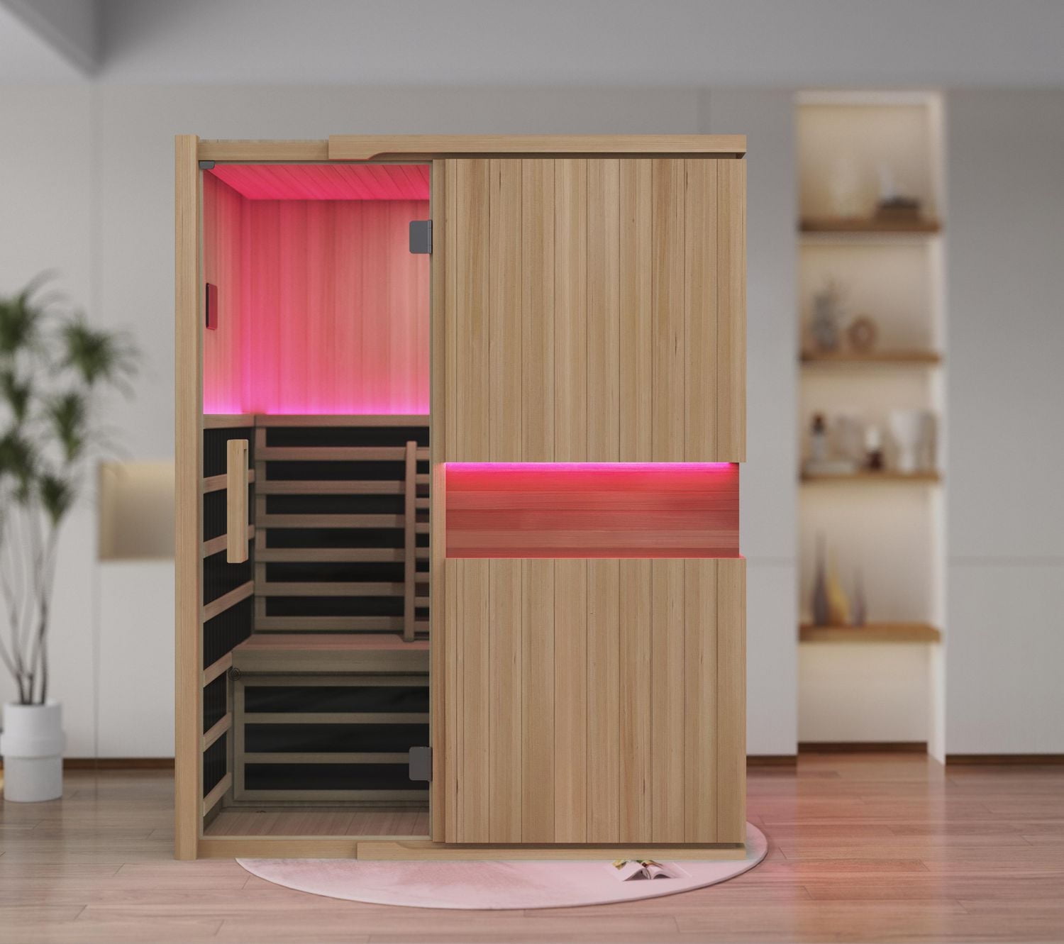 Blisspod 3-Person Full Spectrum Sauna Hemlock Low EMF, 7 Far Infrared & Red Heater & Chromotherapy