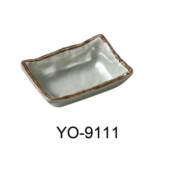 Yanco YO-9111 3 x 2 x 0.75 in. Yoto Melamine Sauce Dish, Matte - 3 oz - Pack of 48